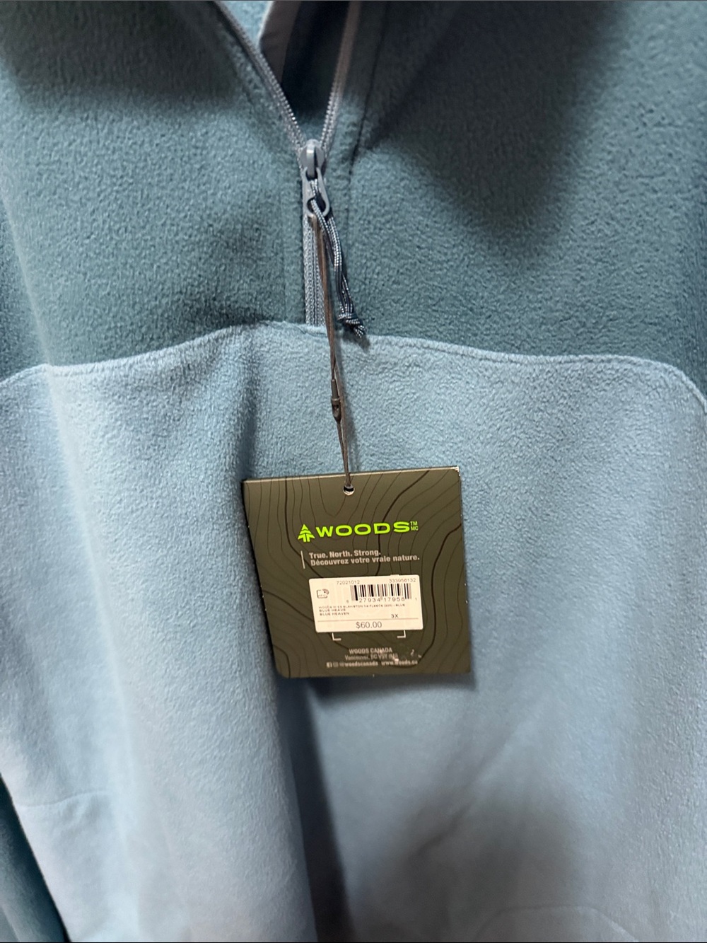 Men's Half-Zip Fleece Sweater in Light Blue